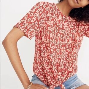 Madewell Red Floral Blouse